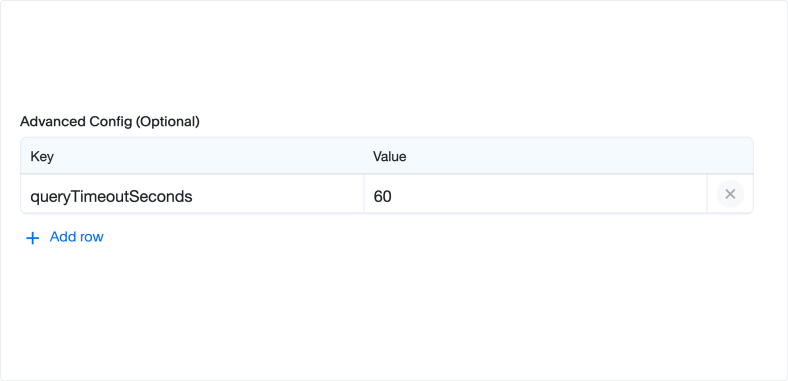 Query timeout set for 60 seconds