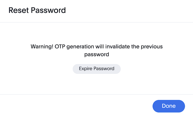 Reset password