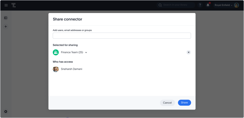 Share a connector