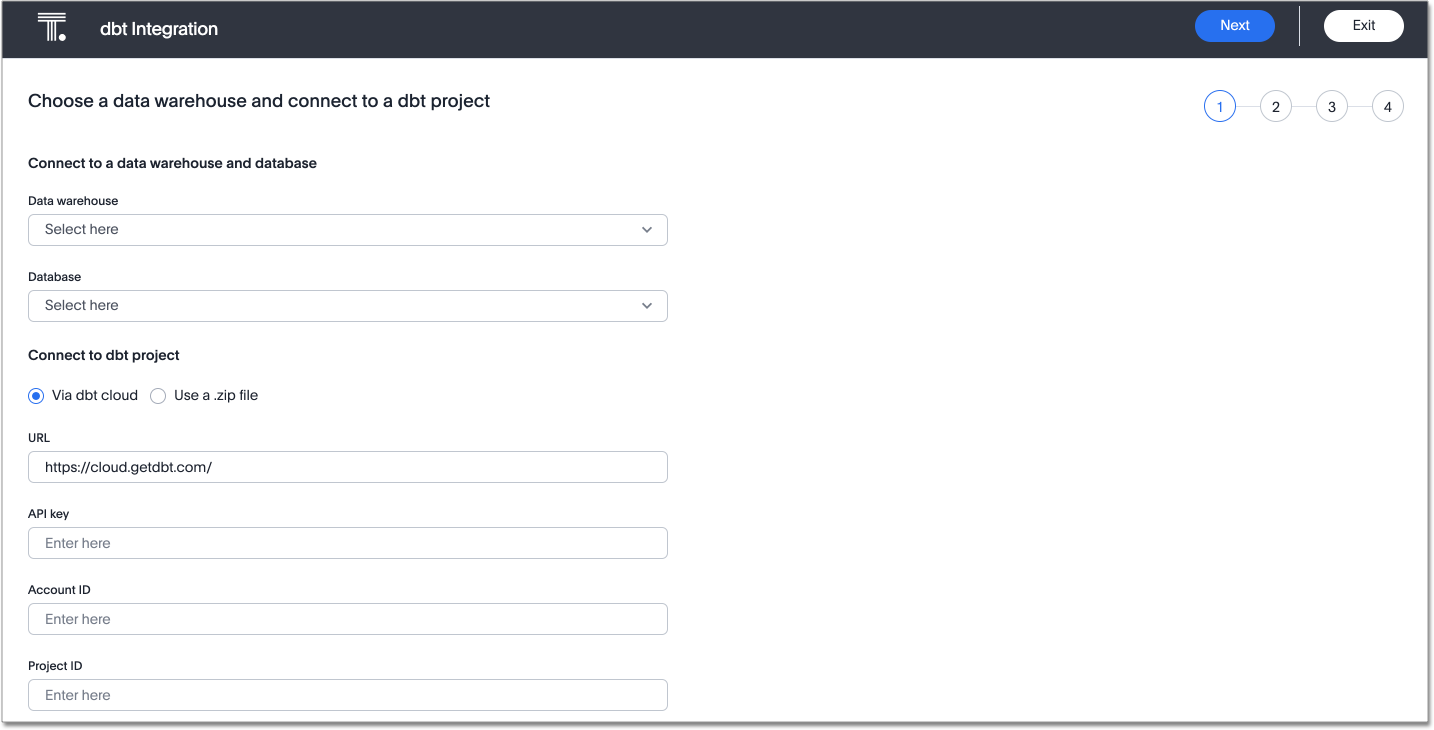 dbt integration step 1