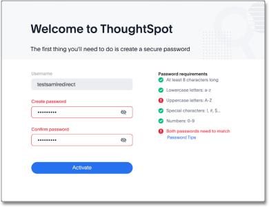 Activate ThoughtSpot user account
