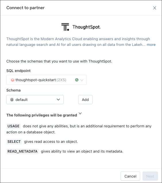 ThoughtSpot and Databricks connect to partner