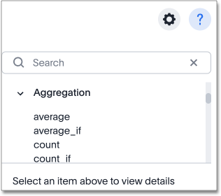 Aggregate functions in the formula assistant
