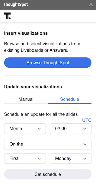 Monthly update of elements on the slide.