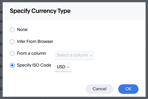 Specify ISO code to use the correct currency type