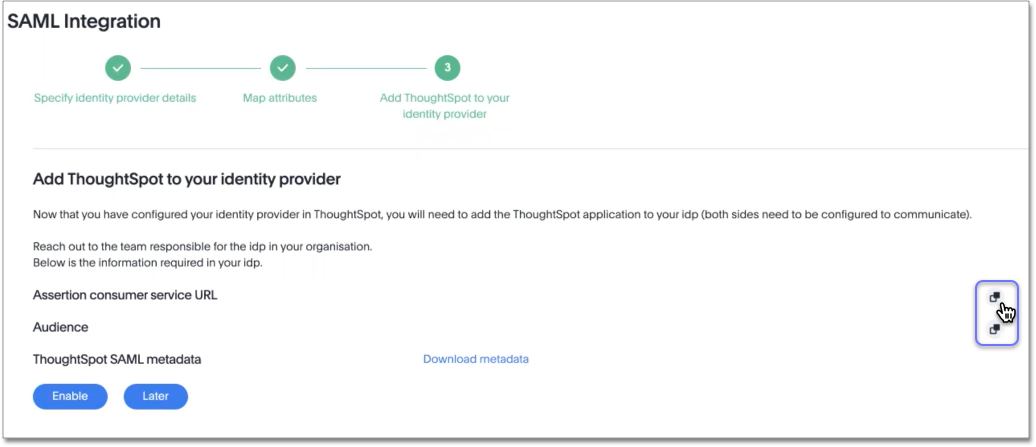 Copy ThoughtSpot information