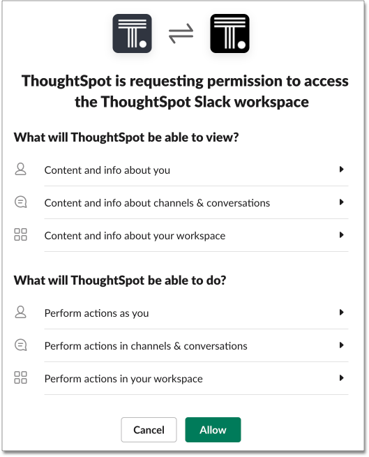 Permissions for ThoughtSpot