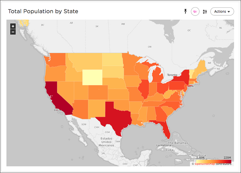 Geo chart example: US states