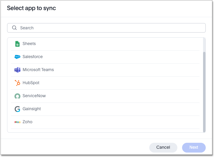 New ThoughtSpot Sync connections
