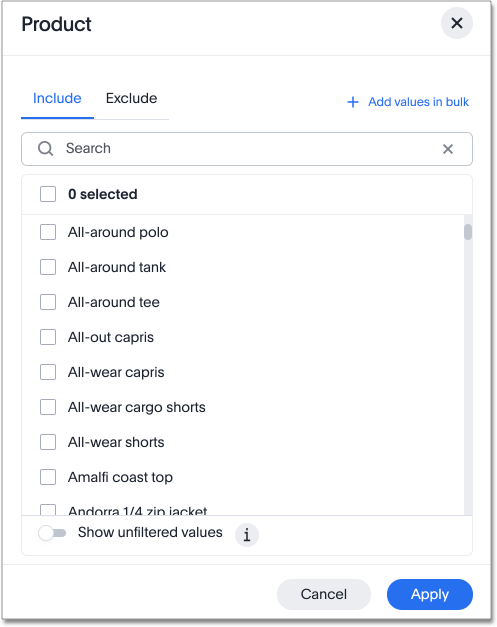 Attribute filter