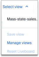 Manage views drop-down