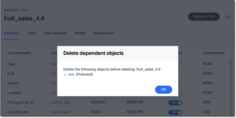 free trial csv delete dependencies