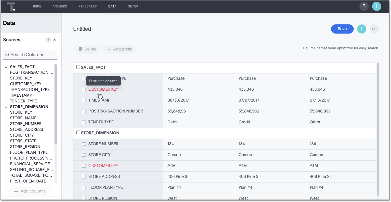 free trial duplicate columns