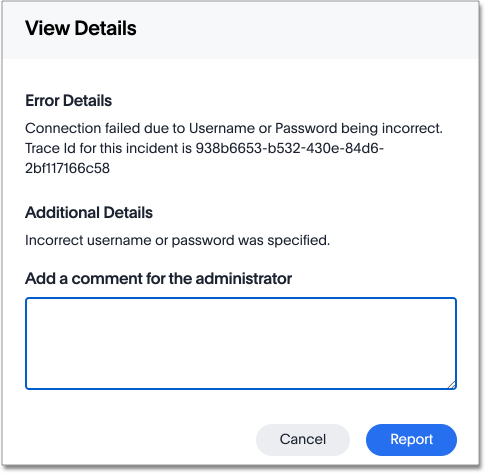 free trial error report