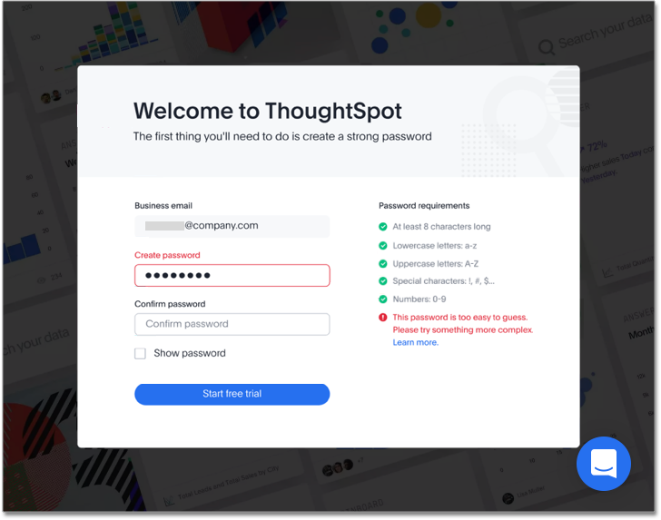 free trial password checklist
