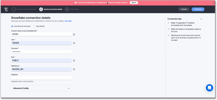 free trial username error