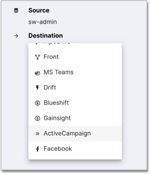 Select ActiveCampaign as destination