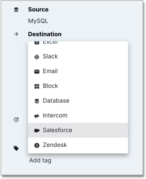 Select Salesforce as Destination