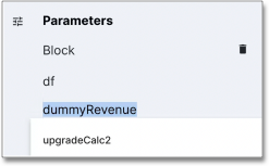 Select Block for parameter