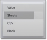 Select Sheets under Value