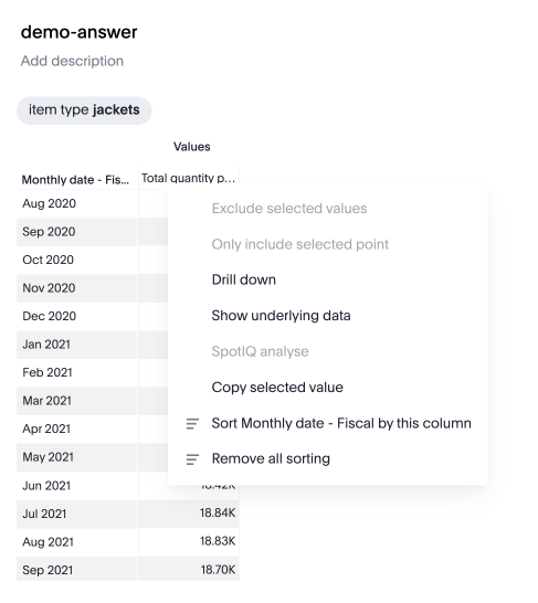 Sort by a row heading