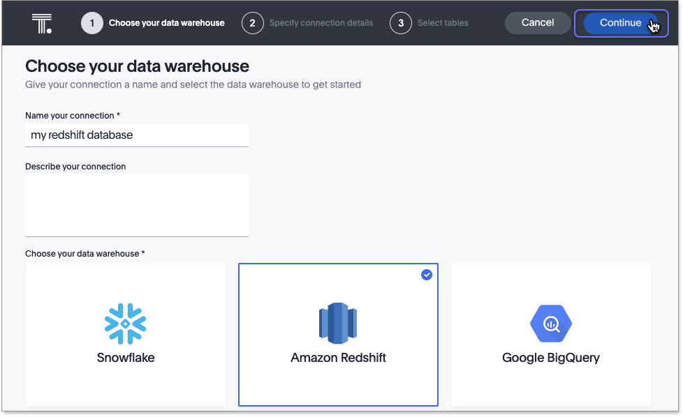 Choose connection type