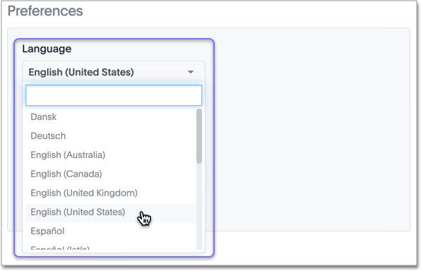 Set your system language from the profile