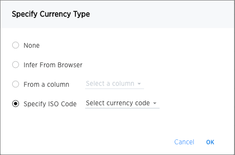 specify currency type