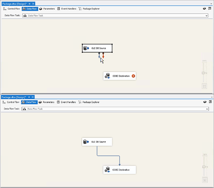 ssis drag connector