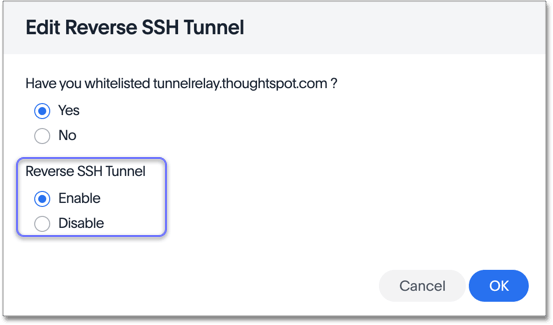 Enable the reverse SSH tunnel