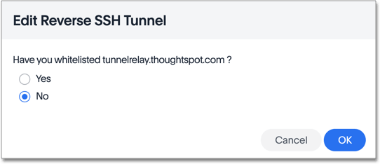 tunnelrelay.thoughtspot.com not on list of allowed domains