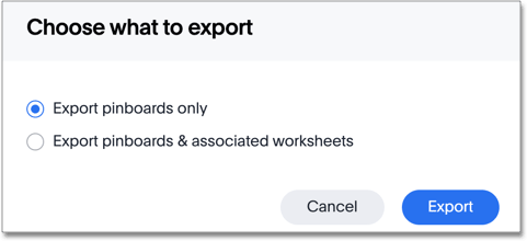 Choose what to export