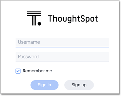 ThoughtSpot’s sign-in window