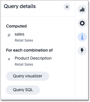 Query details panel