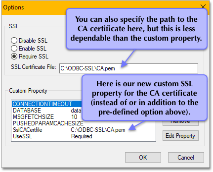 You can also specify the custom path next to SSL Certifcate File