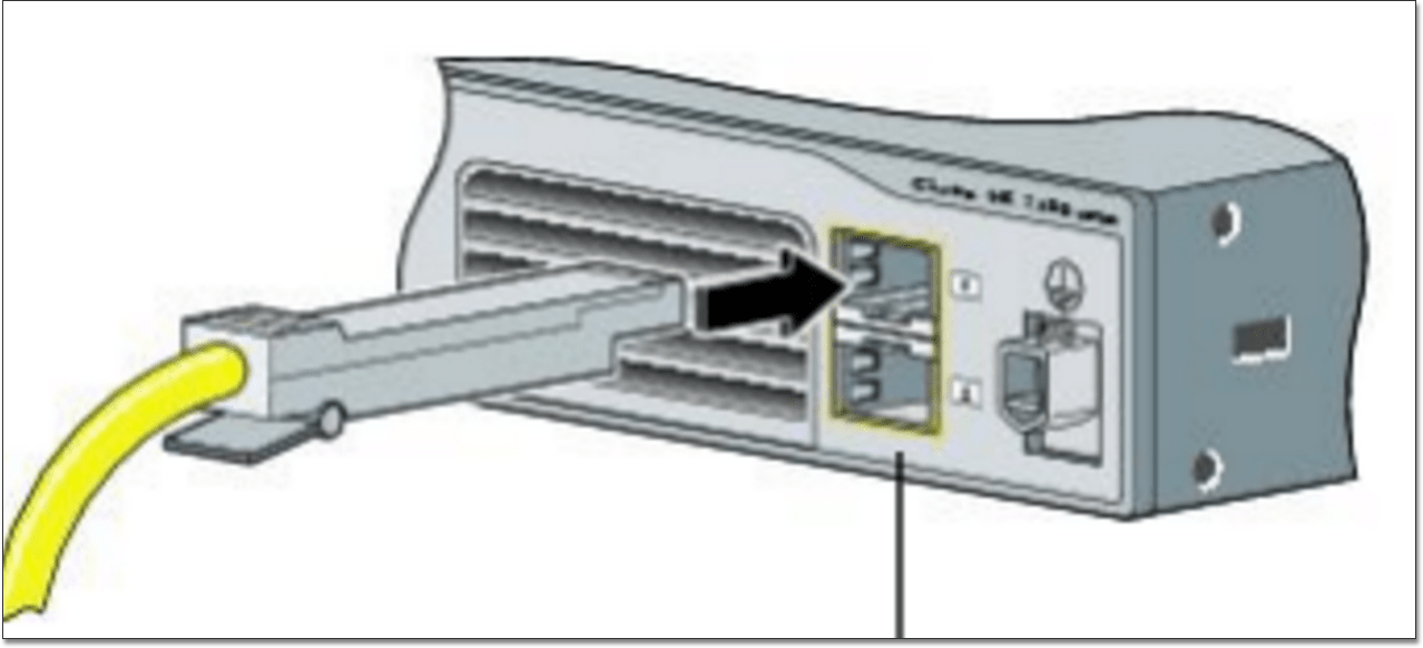 Plug a DAC cable into the appliance. The top part of the DAC cable is the part that extends farther.