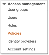 Choose policies in the left navigation column