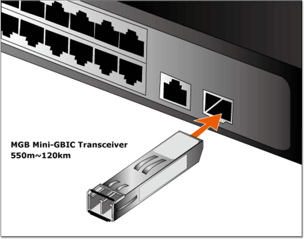 Plug the GBIC into a data port on the back of the appliance