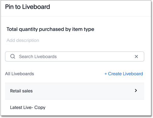 Pin to Liveboard