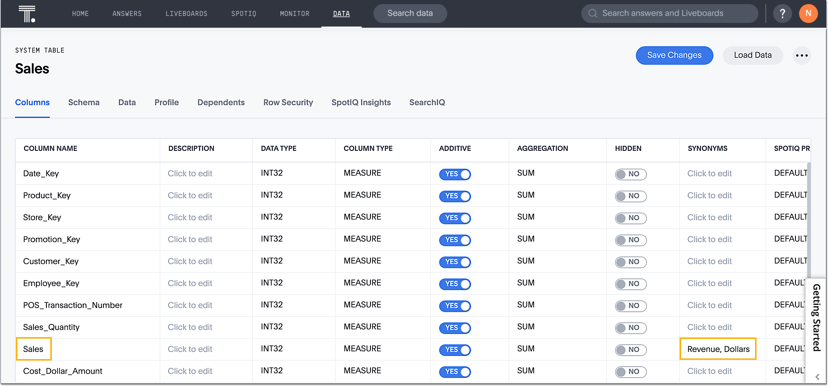 Update data modeling settings for your tables